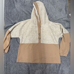 Cozy Hooded Sweater with Button Accents